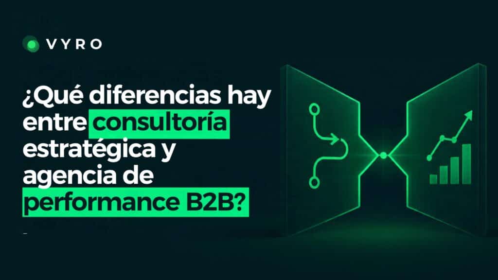 ¿Qué diferencias hay entre consultoría estratégica y agencia de performance para B2B? 1 Imagen destacada B2B VYRO DIGITAL