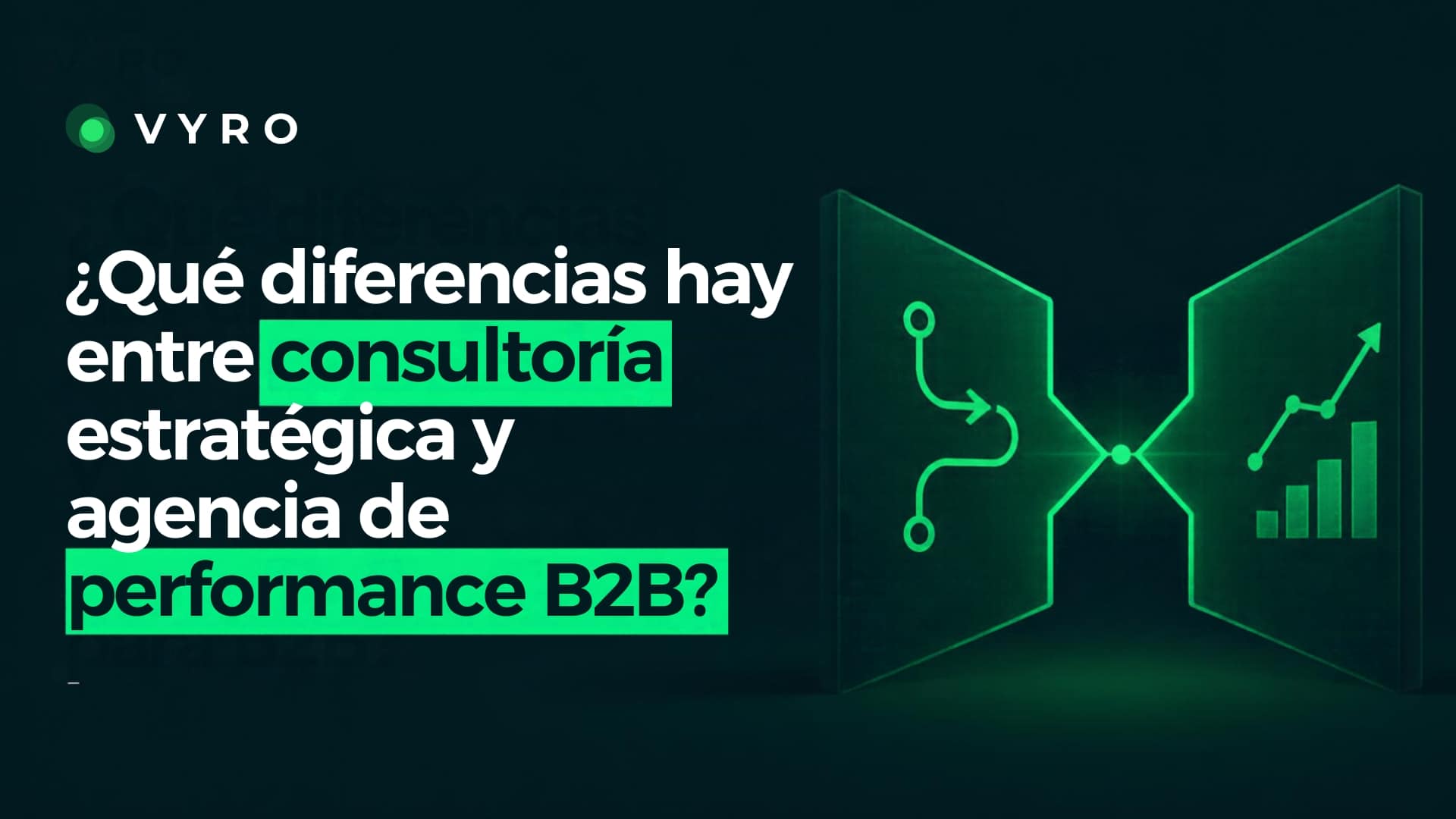 ¿Qué diferencias hay entre consultoría estratégica y agencia de performance para B2B? 1 Imagen destacada B2B VYRO DIGITAL